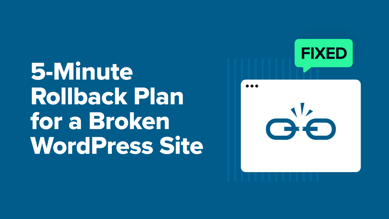WordPress Update Broke Your Site? Here’s the Complete 5-Minute Rollback Plan