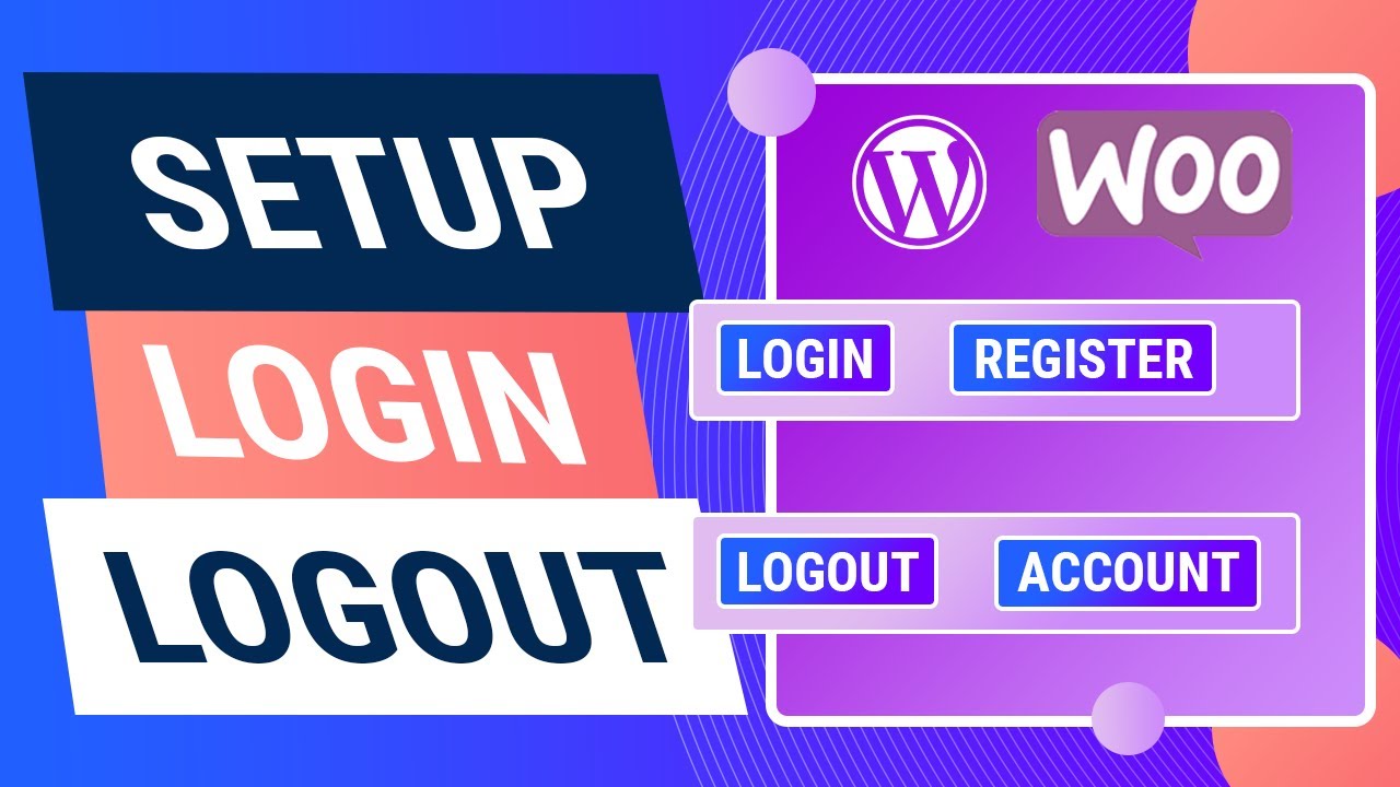 Woocommerce login and logout menu options