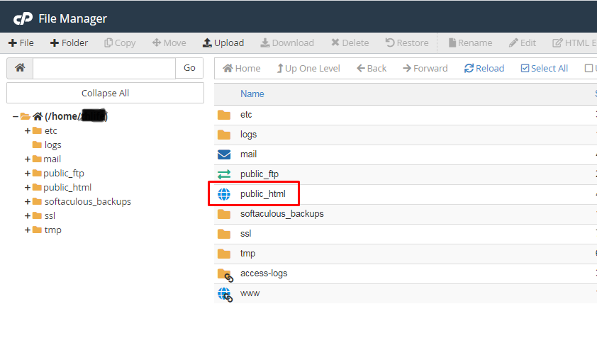 cPanel file manager view for editing PHP settings to increase memory limit